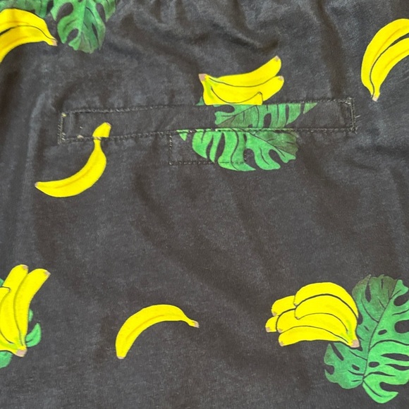 PacSun Men’s Black Swim Trunks with Banana and Leaf Print Size Large - Picture 4 of 13